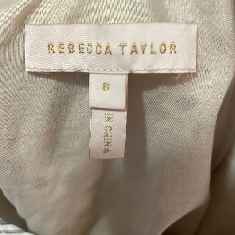 Rebecca Taylor Garden Linen Eyelet Dress in Vanilla